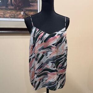 Nine West Multi Colored Abstract Pattern Tank Top